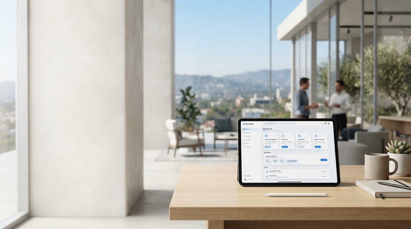 Quvanel platform dashboard concept showing data-driven investment analysis for families